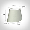 25cm Sloped Oval Shade in Soft Grey Faux Silk