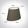 25cm Sloped Oval Shade in Bark Satin