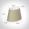 25cm Sloped Oval Shade in Pale Smoke Satin
