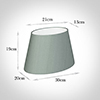 30cm Sloped Oval Shade in Aquamarine Faux Silk