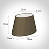 30cm Sloped Oval Shade in Bronze Faux Silk