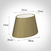 30cm Sloped Oval Shade in Dull Gold Faux Silk