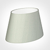 30cm Sloped Oval Shade in Soft Grey Faux Silk