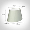 30cm Sloped Oval Shade in Soft Grey Faux Silk
