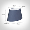 35cm Sloped Oval Shade in Blue Faux Silk