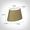 35cm Sloped Oval Shade in Dull Gold Faux Silk