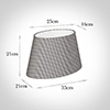35cm Sloped Oval Shade in Grey Longford Gingham