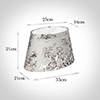35cm Sloped Oval Shade in Grey Pastoral Toile de Jouy-Lamp Base Only