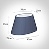 45cm Sloped Oval Shade in Blue Faux Silk