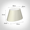 45cm Sloped Oval Shade in Pearl Faux Silk