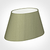 45cm Sloped Oval Shade in Pale Green Faux Silk