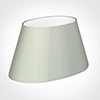 45cm Sloped Oval Shade in Soft Grey Faux Silk