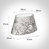 45cm Sloped Oval Shade in Grey Pastoral Toile de Jouy-Lamp Base Only