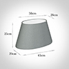 45cm Sloped Oval Shade in Blue Waterford Linen