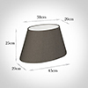 45cm Sloped Oval Shade in Mouse Waterford Linen