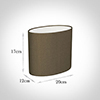 20cm Straight Oval Shade in Bronze Faux Silk
