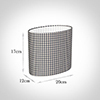 20cm Straight Oval Shade in Grey Longford Gingham