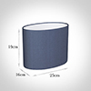 25cm Straight Oval Shade in Blue Faux Silk