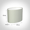 25cm Straight Oval Shade in Soft Grey Faux Silk