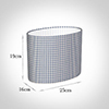 25cm Straight Oval Shade in Blue Longford Gingham