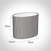 25cm Straight Oval Shade in Grey Longford Gingham