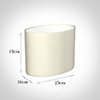 25cm Straight Oval Shade in Cream Satin
