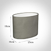 25cm Straight Oval Shade in Pewter Satin