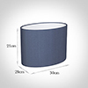 30cm Straight Oval Shade in Blue Faux Silk