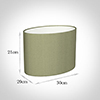 30cm Straight Oval Shade in Pale Green Faux Silk