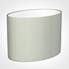 30cm Straight Oval Shade in Soft Grey Faux Silk