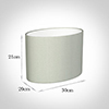 30cm Straight Oval Shade in Soft Grey Faux Silk