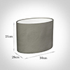 30cm Straight Oval Shade in Pewter Satin