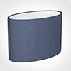 35cm Straight Oval Shade in Blue Faux Silk