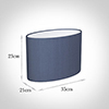 35cm Straight Oval Shade in Blue Faux Silk