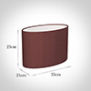35cm Straight Oval Shade in Old Red Faux Silk