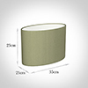 35cm Straight Oval Shade in Pale Green Faux Silk