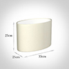 35cm Straight Oval Shade in Cream Satin