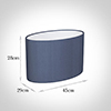 45cm Straight Oval Shade in Blue Faux Silk