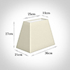 36cm Sloped Rectangle Shade in Cream Satin