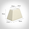 46cm Sloped Rectangle Shade in Cream Satin