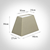 46cm Sloped Rectangle Shade in Pale Smoke Satin