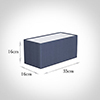35cm Straight Rectangle Shade in Blue Faux Silk