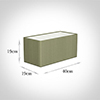 40cm Straight Rectangle Shade in Pale Green Faux Silk