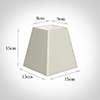 15cm Sloped Square Shade in Pearl Faux Silk