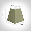 15cm Sloped Square Shade in Pale Green Faux Silk