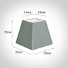 25cm Sloped Square Shade in Aquamarine Faux Silk