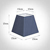 25cm Sloped Square Shade in Blue Faux Silk