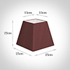 25cm Sloped Square Shade in Old Red Faux Silk