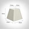 25cm Sloped Square Shade in Pearl Faux Silk