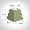 25cm Sloped Square Shade in Pale Green Faux Silk